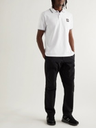 Stone Island - Slim-Fit Logo-Appliquéd Stretch-Cotton Piqué Polo Shirt - White