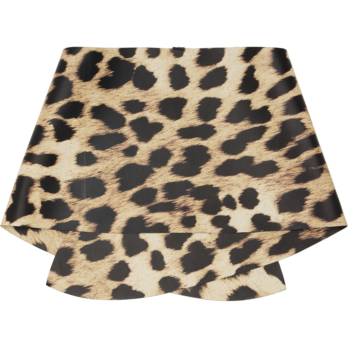 Givenchy Black & Beige Leather Leopard Print Scarf