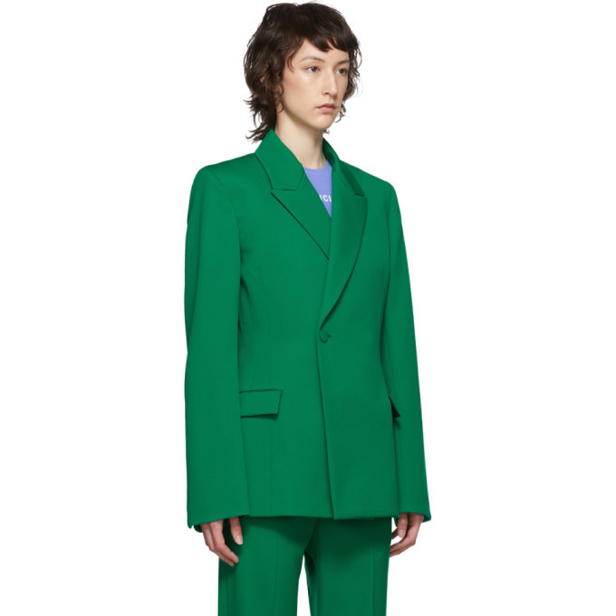 Balenciaga Green Wool Waisted Blazer Balenciaga