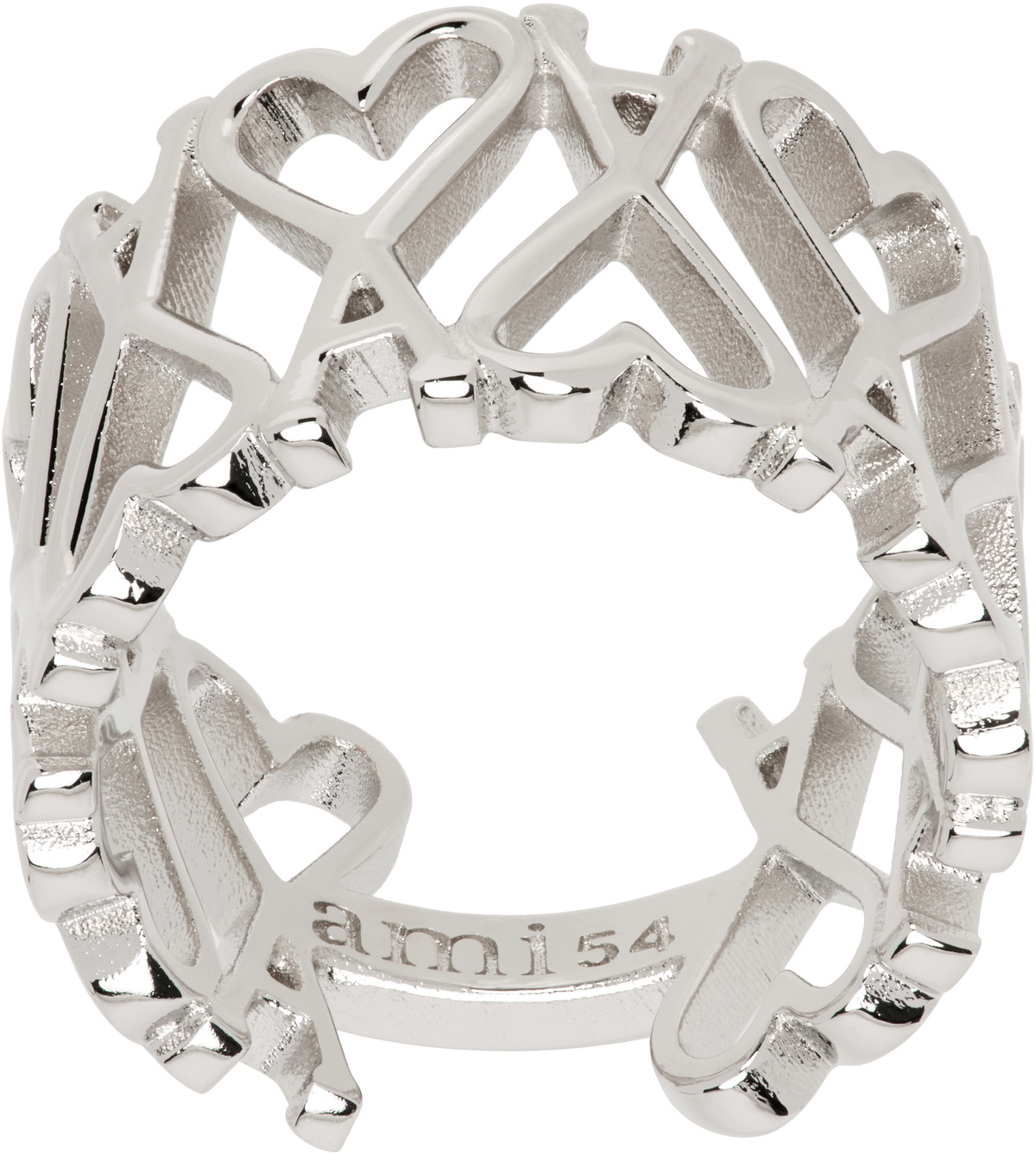 AMI Paris Silver Ami de Coeur Ring AMI