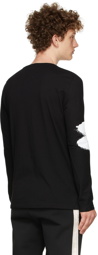 Alexander McQueen Black Graffiti Kimono Sleeve Long Sleeve T-Shirt