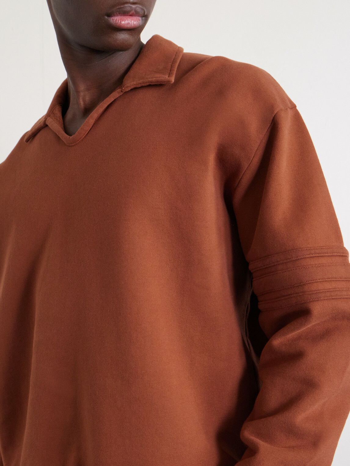 BODE - Crew Polo Cotton-Jersey Sweatshirt - Orange