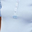 Courreges Women's Courrèges Rib Knit AC Classical Polo in Sky