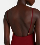 Ferragamo Ribbed-knit jersey midi dress