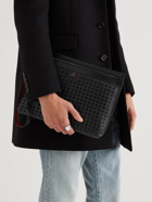 Christian Louboutin - City Spiked Full-Grain Leather Pouch
