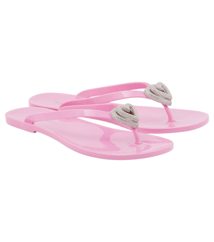 Photo: Mach & Mach Double Heart embellished thong sandals