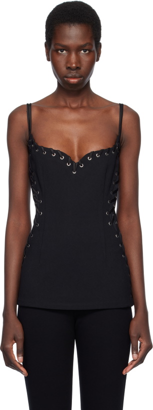 Photo: Paris Georgia Black Eyelet Heart Tank Top