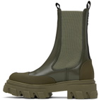 GANNI Khaki Cleated Chelsea Boots