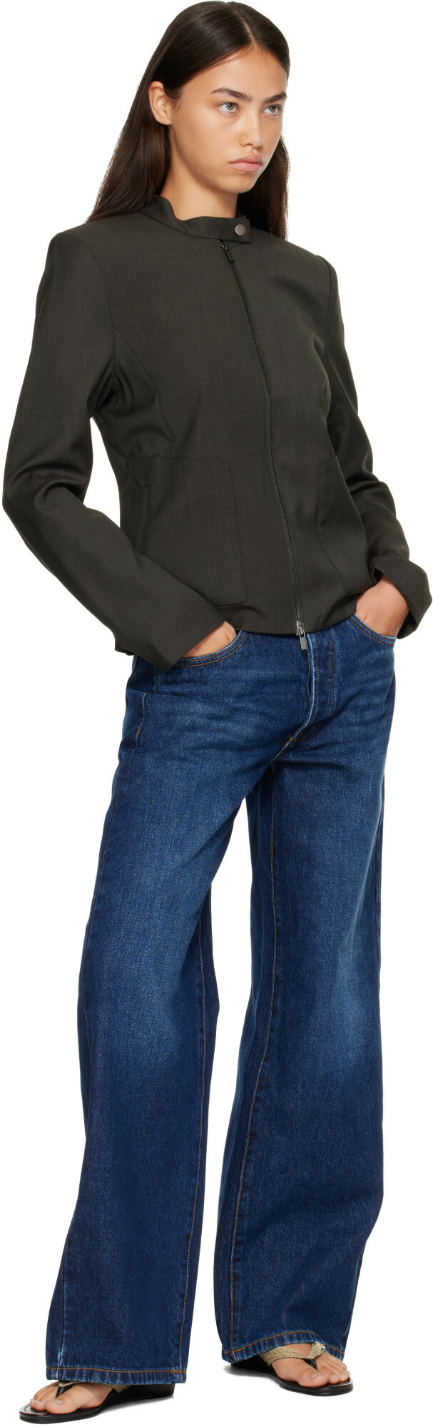 St. Agni Gray Moto Jacket