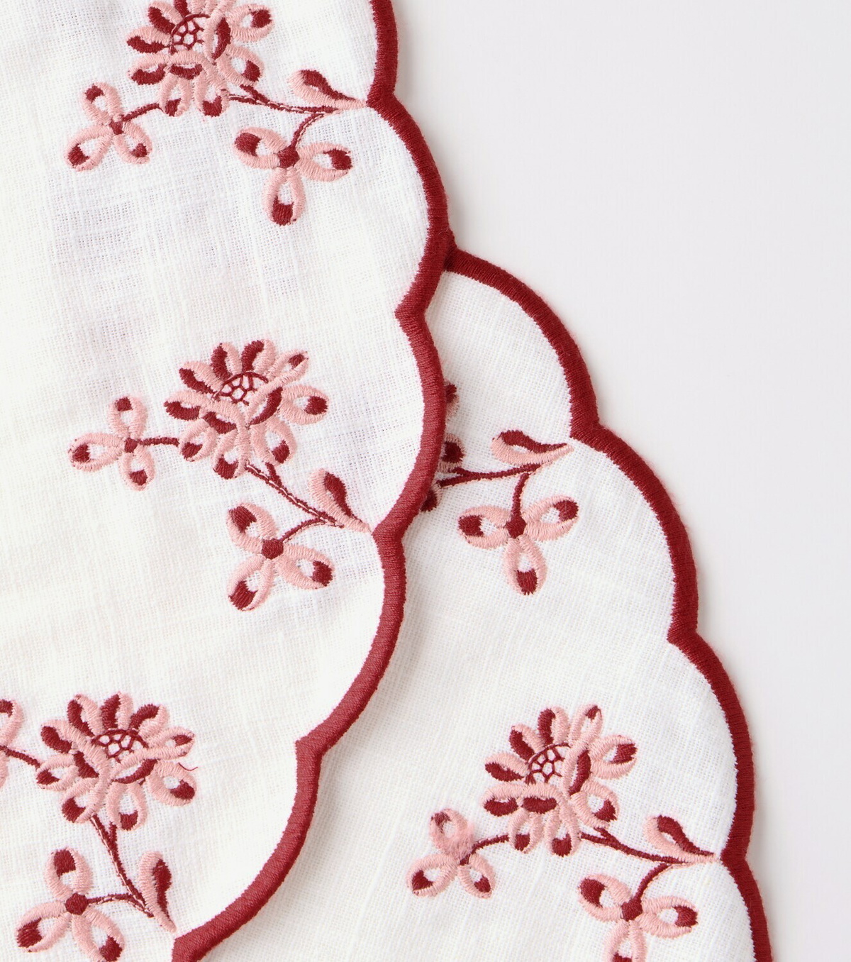 Cabana Botanica set of 2 embroidered linen placemats