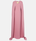 Oscar de la Renta Caped silk-blend georgette gown