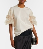 Noir Kei Ninomiya Ruffled tulle-trimmed cotton T-shirt