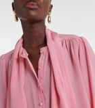Rixo Wilhelmina tie-neck silk blouse