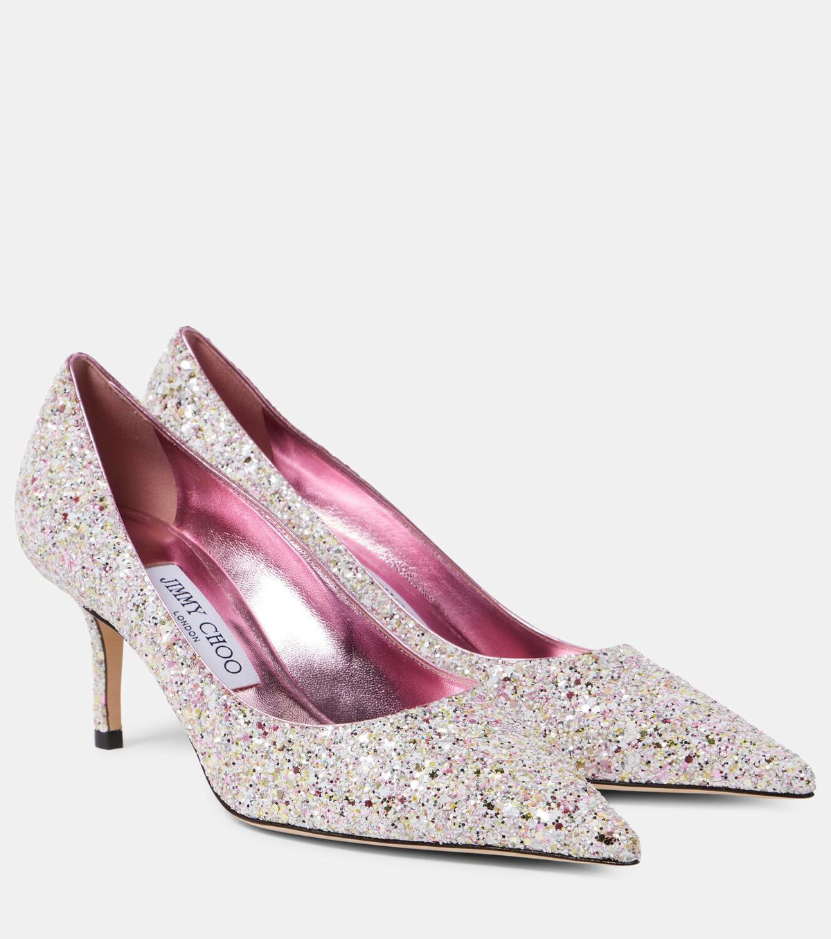 ★JIMMY CHOO COARSE GLITTER FABRIC LOVE65 Rose Coarse Glitter Fabric Pumps | LOVE 65 | Spring/Summer