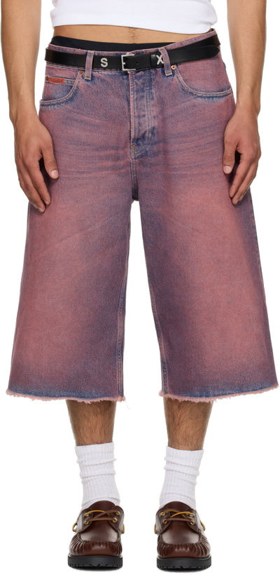 Photo: Martine Rose SSENSE Exclusive Pink Frayed Denim Shorts