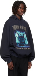 VETEMENTS Navy Cradle of Filth 'Vampire Cult' Oversized Hoodie