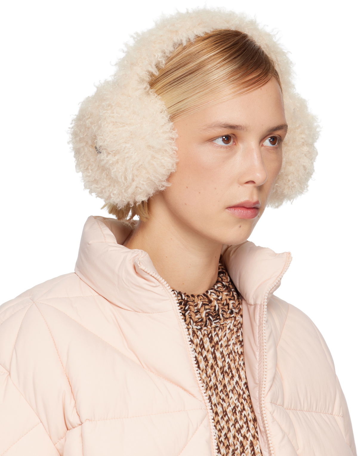 Moncler Beige Logo Ear Muffs