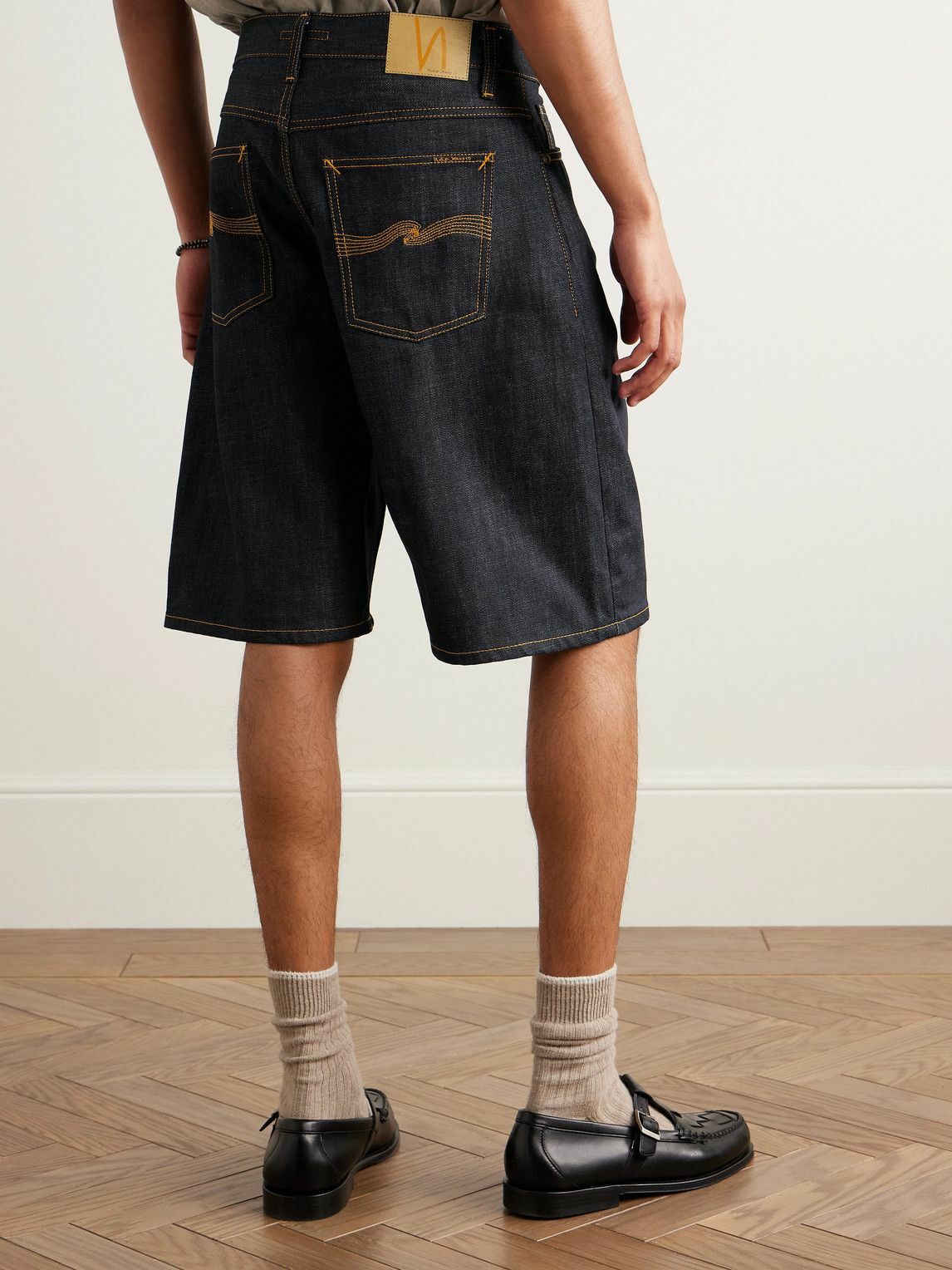 Nudie Jeans - Zeb Wide-Leg Organic Denim Shorts - Blue