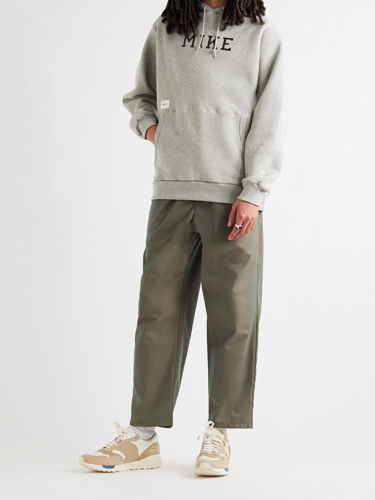 WTAPS - Academy Printed Mélange Fleece-Back Cotton-Jersey Hoodie - Gray  WTAPS