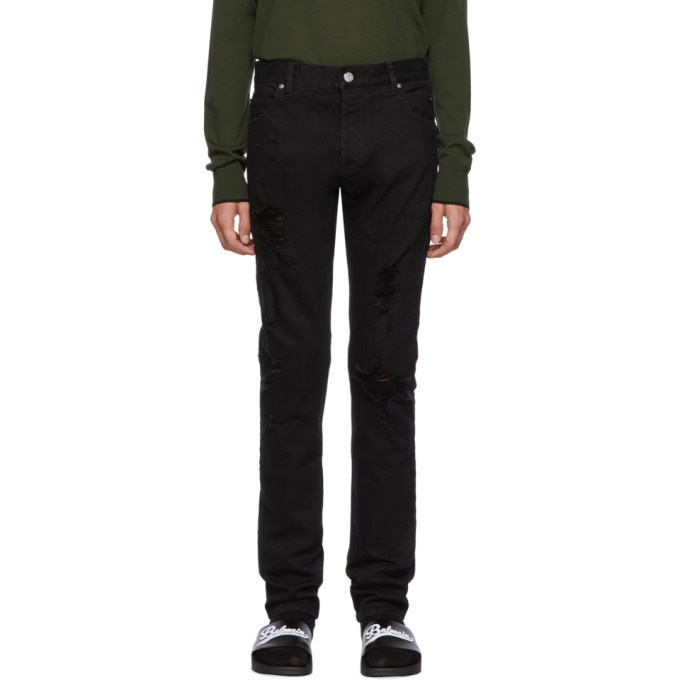 Photo: Balmain Black Distressed Jeans