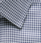 TOM FORD - Blue Slim-Fit Cutaway-Collar Puppytooth Cotton Shirt - Blue