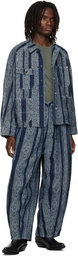 NEEDLES Navy Python Jacquard Short Denim Jacket