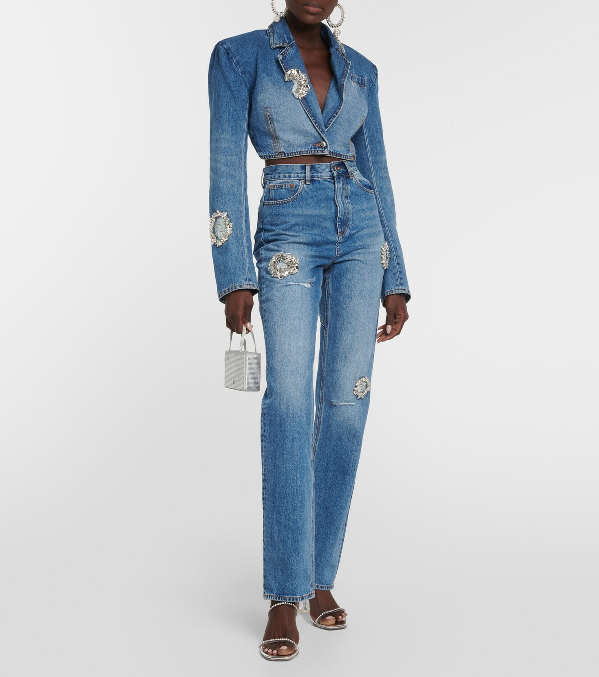 【Area】 Distressed embellished bootcutジーンズ Area Distressed embellished bootcut jeans AREA