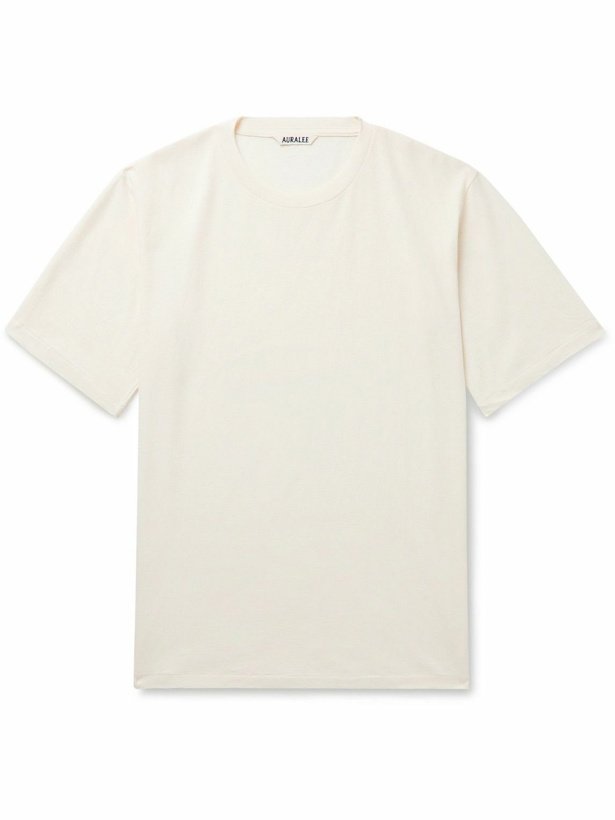 Photo: Auralee - Cotton and Cashmere-Blend Jersey T-Shirt - Neutrals