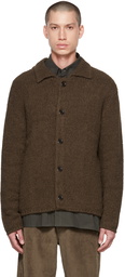 AMOMENTO Brown Spread Collar Cardigan