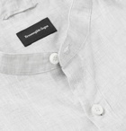 Ermenegildo Zegna - Grandad-Collar Mélange Linen Shirt - Gray