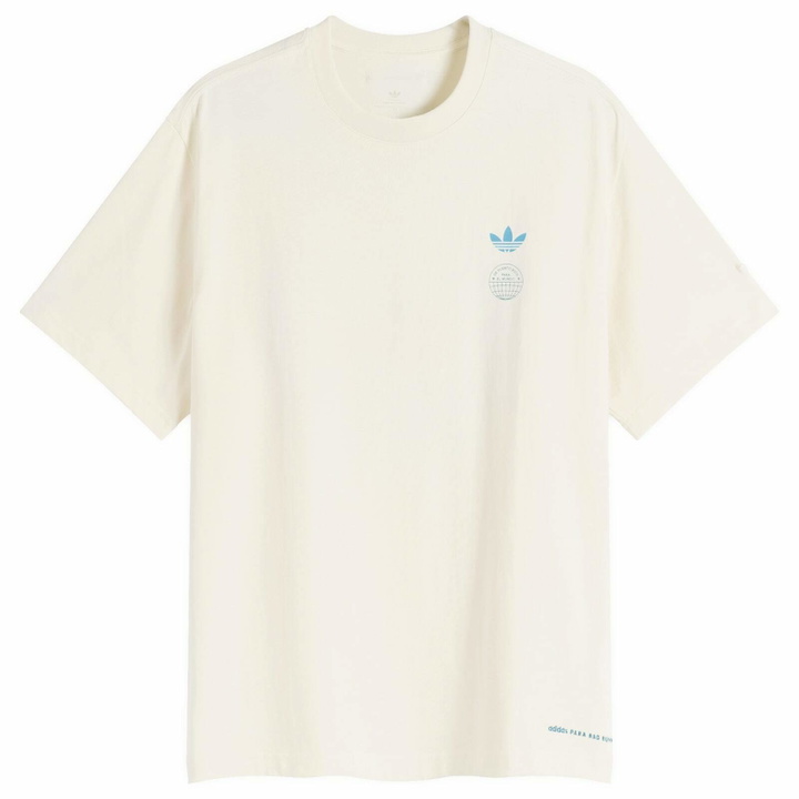 Photo: Adidas Men's x Bad Bunny Paris Tour Merch T-Shirt in Cream White