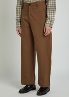 Studio Nicholson Bosworth Curved-leg Cotton Trousers Brown