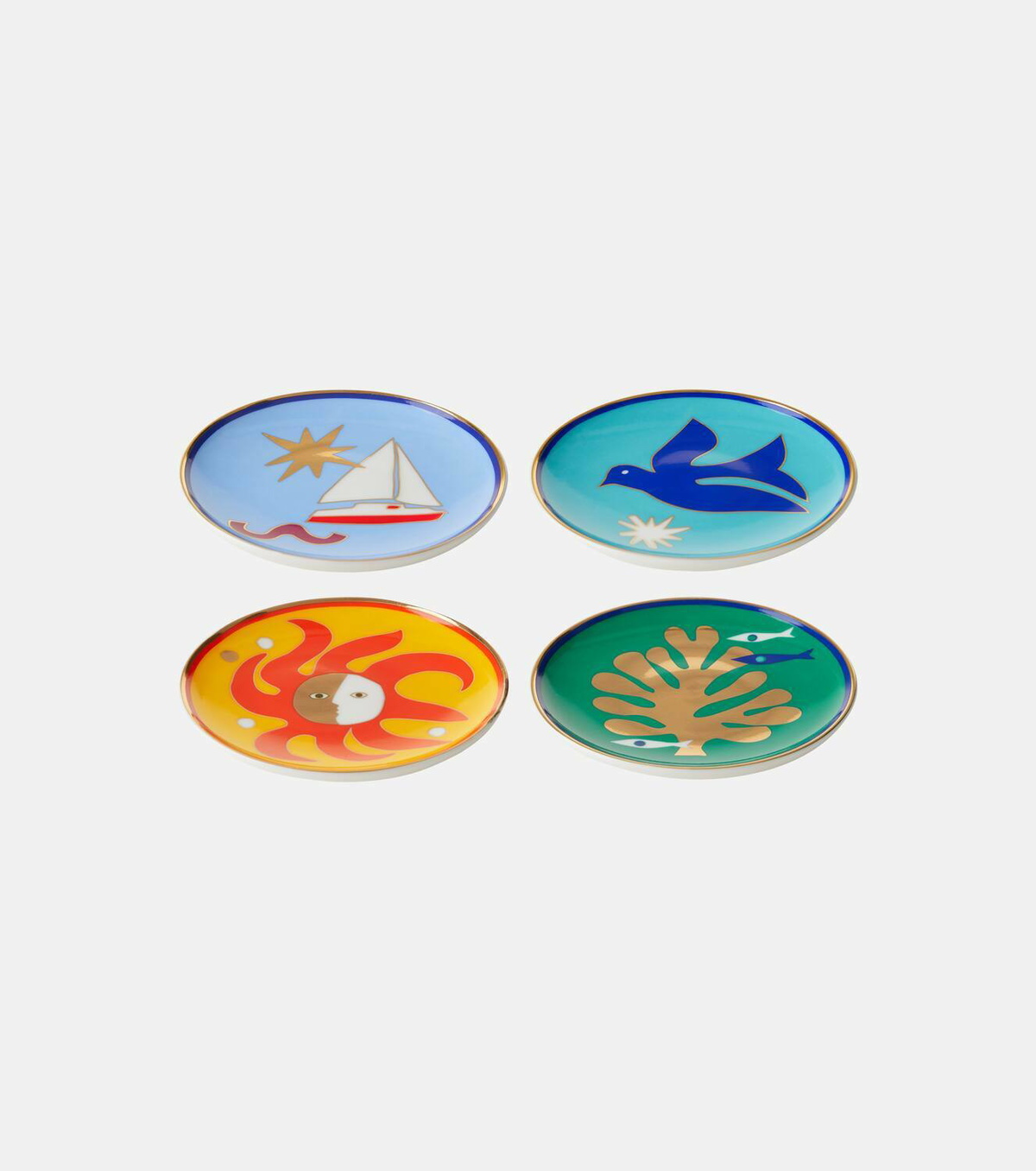 Jonathan Adler Playa set of 4 porcelain coasters