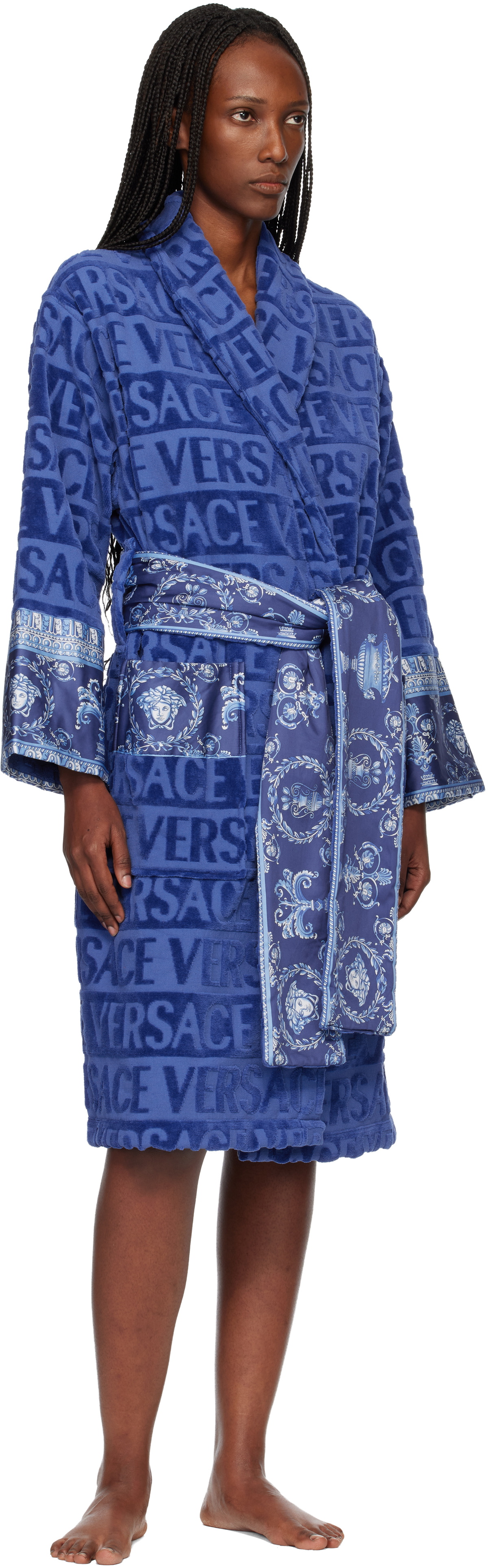 Versace Blue 'I Heart Baroque' Bathrobe