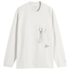 and wander Men's Heavy Cotton Longsleeve Pocket T-Shirt in Light Grey
