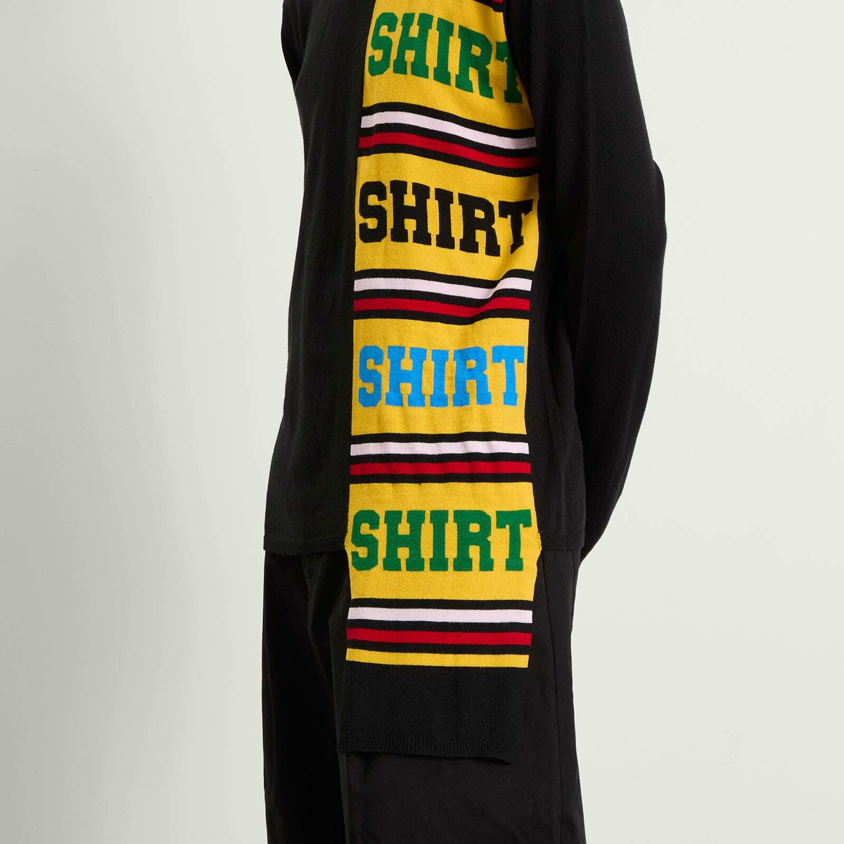 Comme des Garçons SHIRT Men's Football Scarf Knit in Black