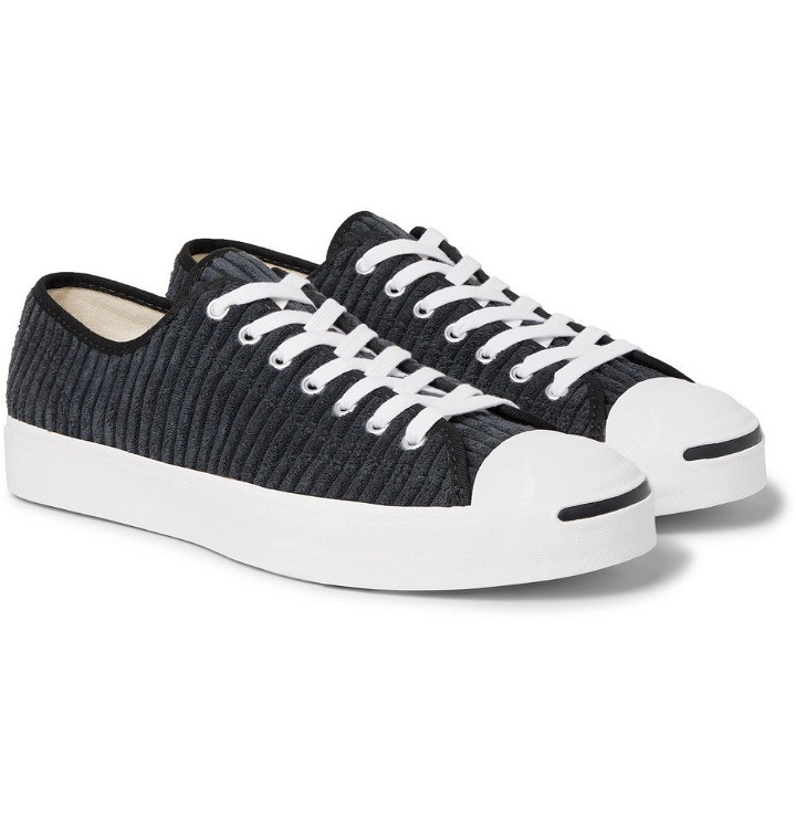 Photo: Converse - Jack Purcell OX Rubber-Trimmed Corduroy Sneakers - Black