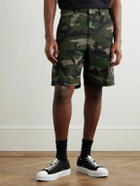 Valentino Garavani - Straight-Leg Camouflage-Print Canvas Cargo Shorts - Green