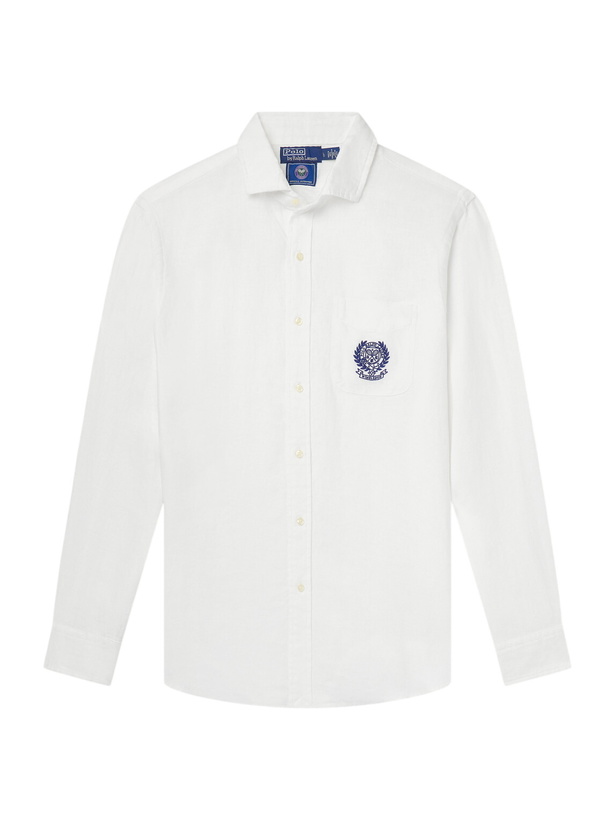 Photo: Polo Ralph Lauren - Wimbledon Logo-Embroidered Linen Shirt - White