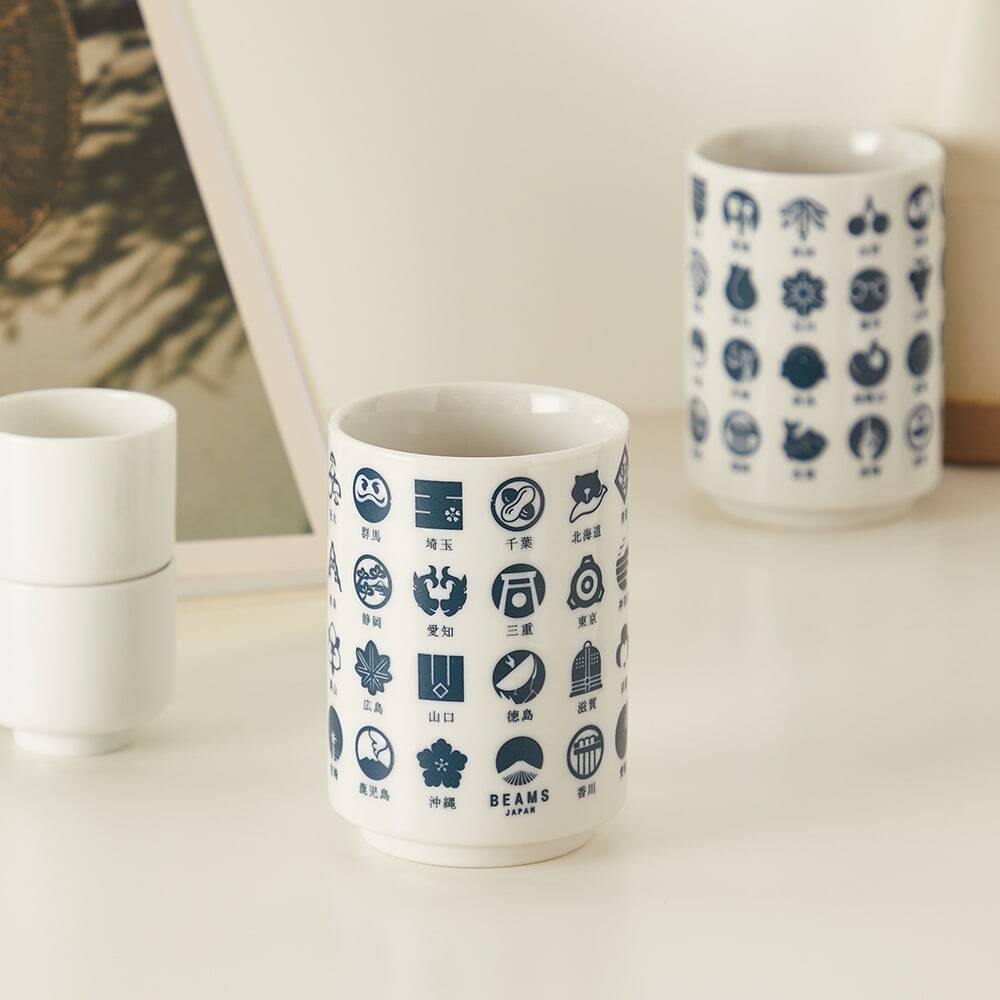 BEAMS JAPAN Todofuken Ceramic Cup - Set of 2 in Indigo