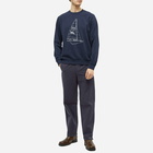 A.P.C. Men's A.P.C Nicolas Yacht Logo Crew Sweat in Dark Navy