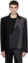 Feng Chen Wang Black & Gray Paneled Blazer