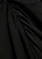 Akyn Charli Ruched Stretch-cotton Midi Dress Black