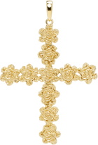 Veneda Carter Gold Flower Cross Pendant