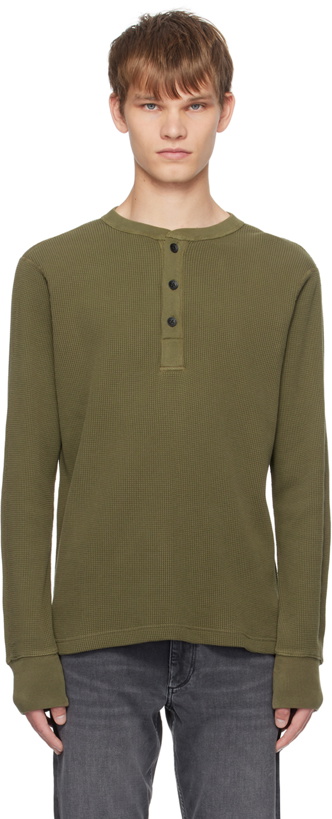 Photo: rag & bone Khaki Waffle Henley