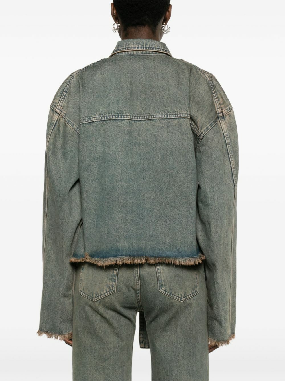 Jade Cropper Grey Belted Denim Jacket