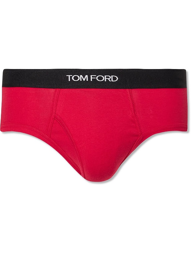 Photo: TOM FORD - Stretch-Cotton Briefs - Red