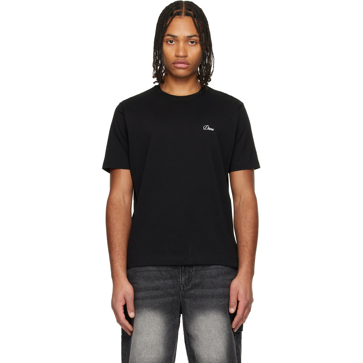 Dime Black Cursive Small Logo T-shirt