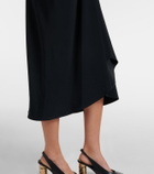 Givenchy Draped crêpe cady midi skirt