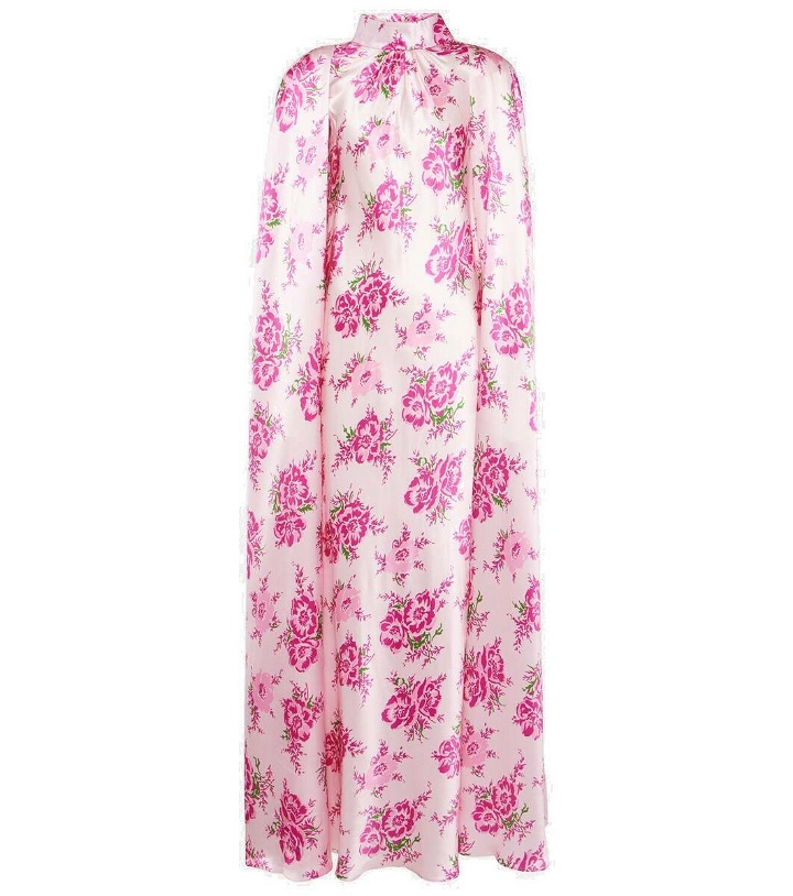 Photo: Rodarte Caped floral silk satin gown